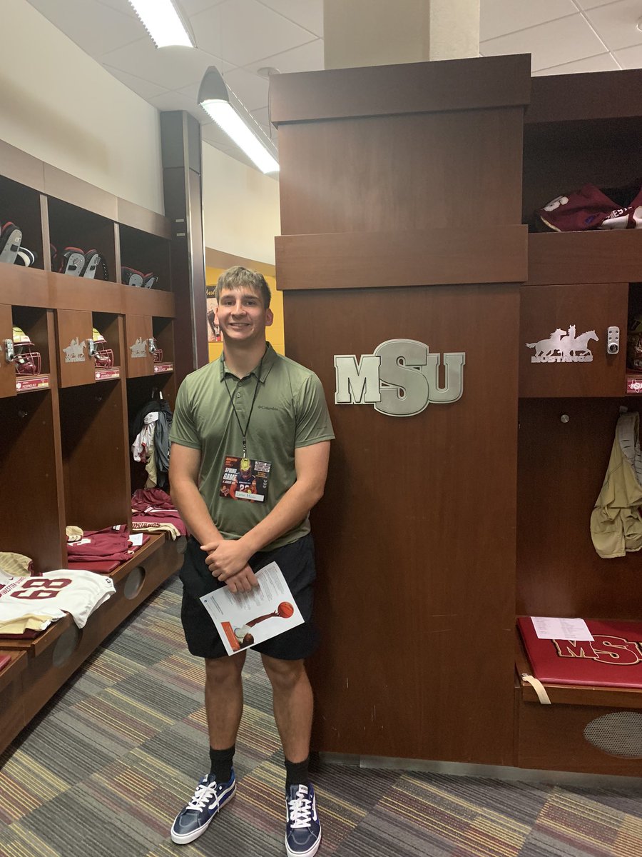 TheRealCarsonM1's tweet photo. Really enjoyed my time with @MSUTexasFB and #StangGang yesterday and appreciate them inviting me out for their spring game.Loved the energy and atmosphere from everybody involved. #RecruitEC https://t.co/8gEZUQZV53