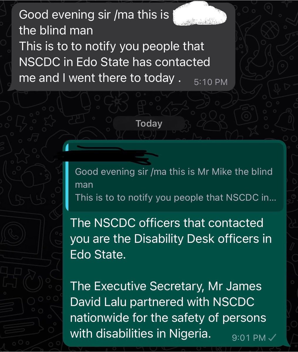 NcpwdOfficial's tweet image. Everyday through our WhatsApp hotline an initiative of @lalumangun we receive inquiries and complaints from Persons with Disabilities across the federation, we rapidly provide the complainants with legal backing or enforcement officers. 

🧵

#ncpwdnewmedia