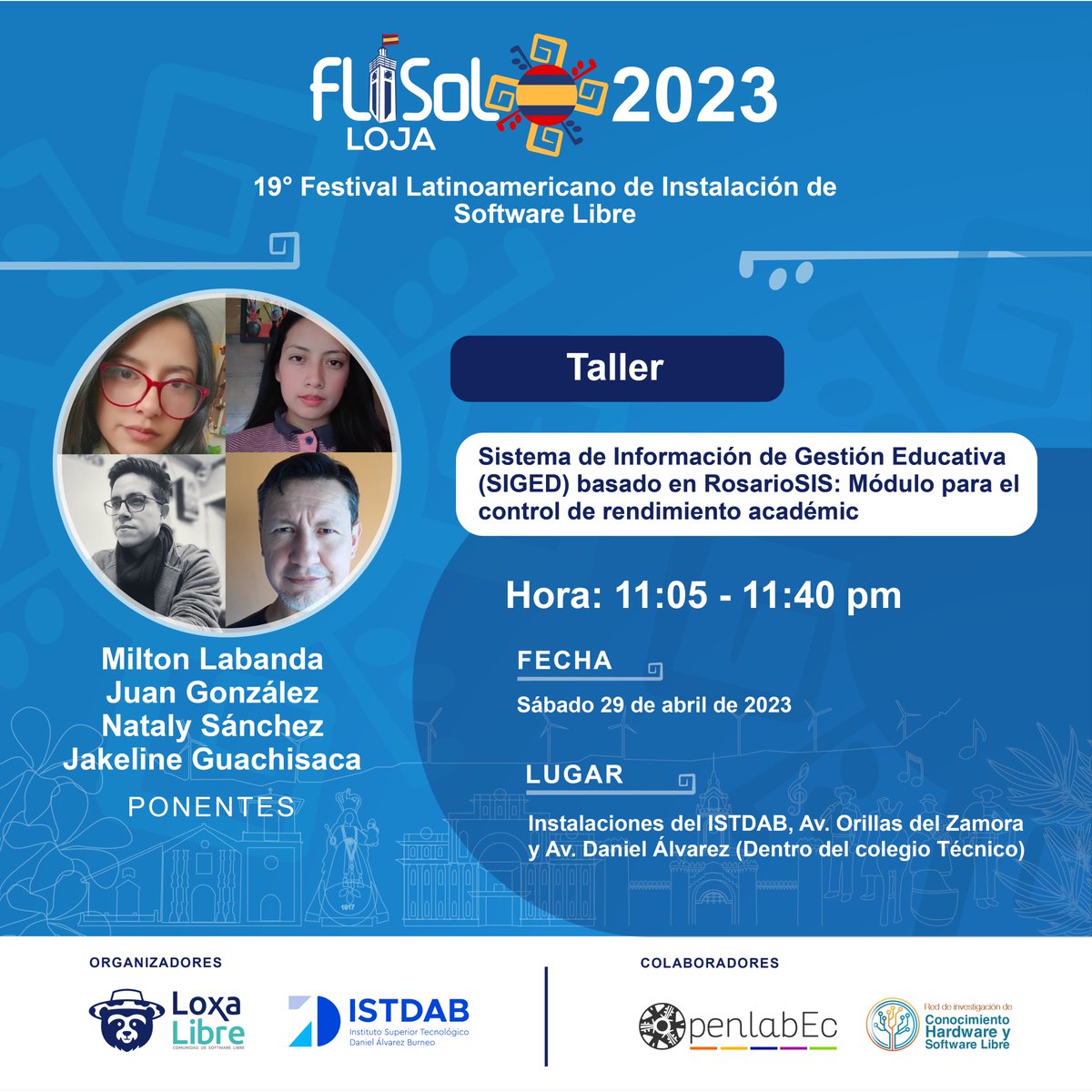 loxalibre's tweet photo. ¿Quieres ser parte de una comunidad que valora el conocimiento y la libertad?

Regístrate en https://t.co/iVSd4jIhkZ y asiste al Flisol Loja 2023 el 29 de abril en el IST Daniel Alvarez Burneo. 

@istdab @OpenlabEc @RedLibre_EC @Flisol_Loja @InformaticaUnl https://t.co/yralvQeaSF