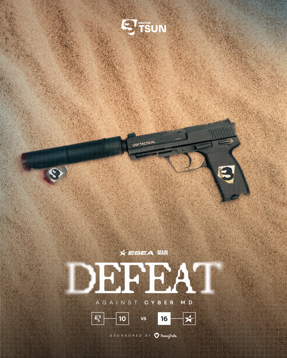 TsunEsport's tweet photo. L'adversaire d'aujourd'hui était trop fort😔
Défaite 10-16 vs #CyberMD❌
Il faut reprendre confiance pour la semaine prochaine 👊
#HOMYNOTSUN https://t.co/tfGuI1g6F6