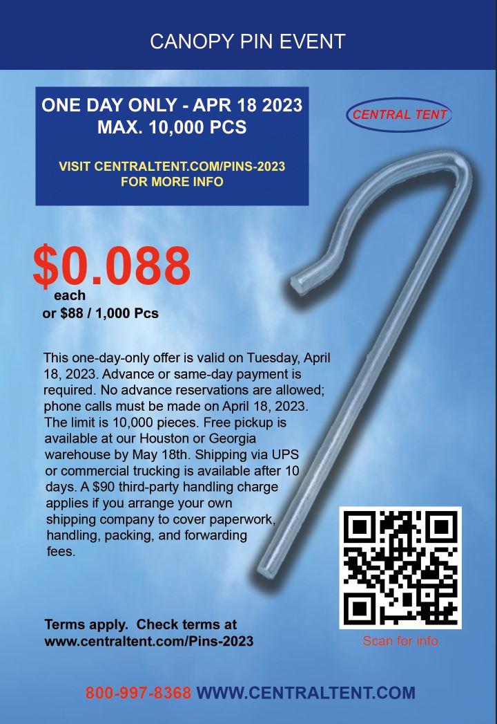 TentTweet's tweet image. 👋 Happy Sunday, Tent Professionals! Its almost here.🤗
🔍 This Tuesday 8-8
🔍 Get 1,000 pieces for just $88!! 💰 
🔍 You won't find this price anywhere else.  
📝 Certain rules apply. for details click: bit.ly/3yEynU5 📝

#Pinsale   #centraltent  #frametent #partytents
