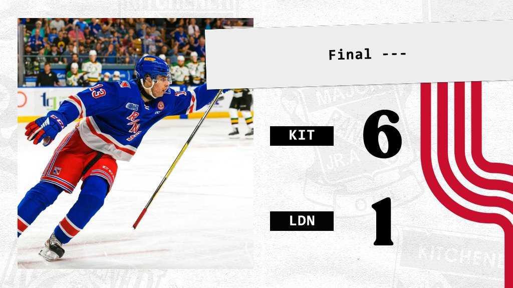 OHLRangers's tweet photo. Sunday W ✅

SHOTS:
KIT: 37
LDN: 31

Let's keep that same energy for Tuesday's Game 4!
🎟️: https://t.co/CdH36Nl00E 

📷 Tiffany Luke  

#OHLRangers | #60YearsofRangers https://t.co/l32cwuX5BD