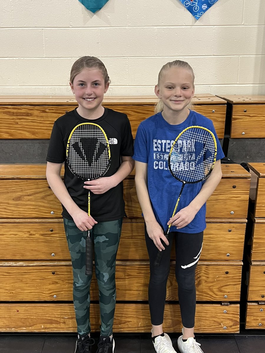 4th Grade Doubles Badminton Runner up at 1-R.