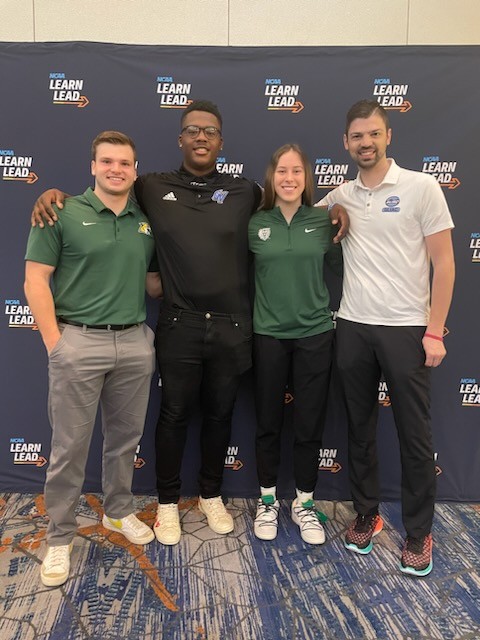 GLIACsports's tweet photo. The GLIAC was well represented at the NCAA Student-Athlete Leadership Forum in Baltimore this weekend!

Kobe Manzo (NMU), Derrick Parker (GVSU), Grace Lomen (Parkside) and Michael Pierce (GLIAC) took part in this transformational opportunity. 

#NCAALearnLead #SALF2023 https://t.co/HenLlfnRfD