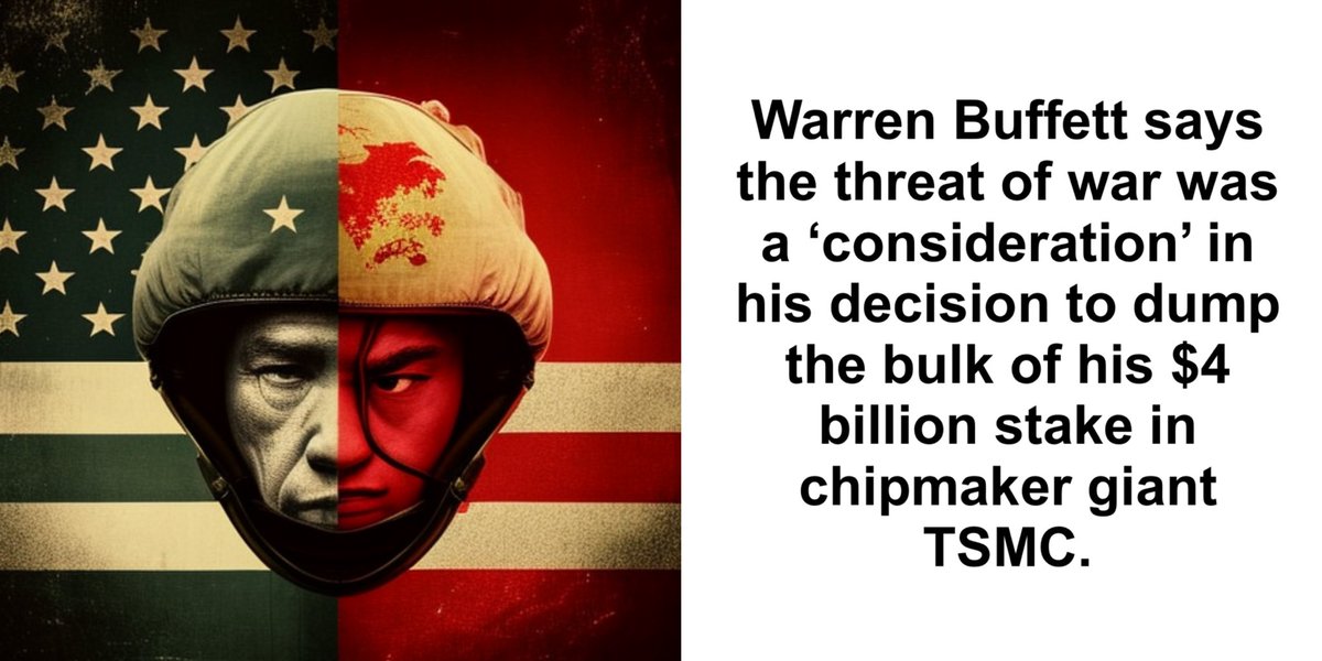 This is a first for Warren Buffet and speaks to the serious deterioration of China/US relations. fortune.com/2023/04/12/war… #stockmarket #recession #Taiwancrisis