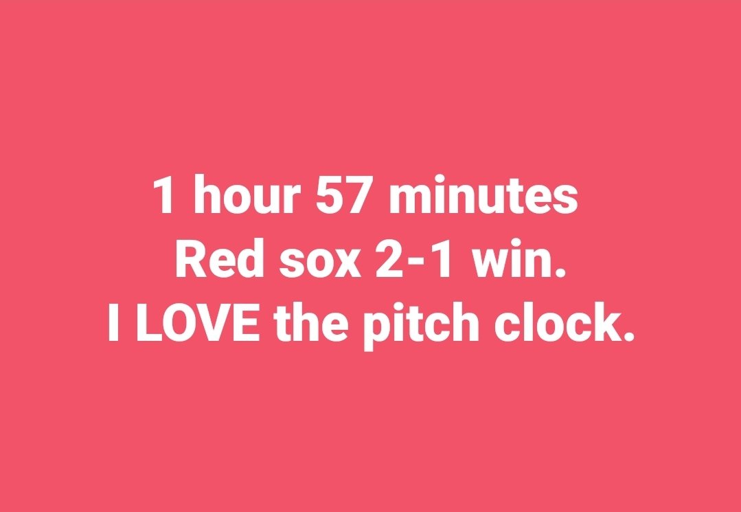 Lifeatlow3rd's tweet image. #MLB #RedSox #pitchclock #muchbetter #oldschool #freetime