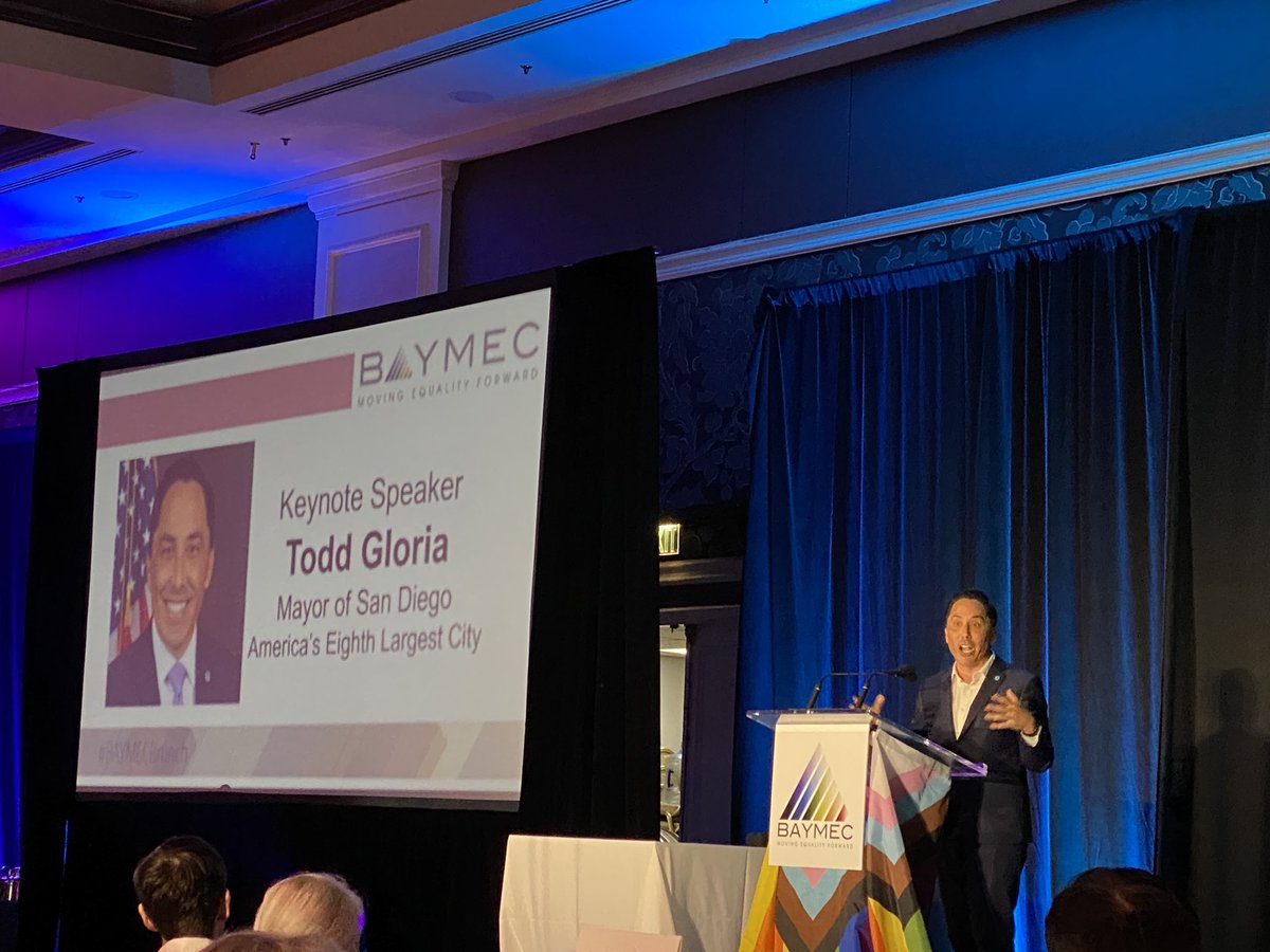 A wonderful <a href="/BAYMEC/">BAYMEC</a> Progress Never Stops brunch with keynote speaker San Diego Mayor <a href="/ToddGloria/">Todd Gloria</a>! So wonderful to have the brunch back after a pandemic break. Love and solidarity always win! ❤️
