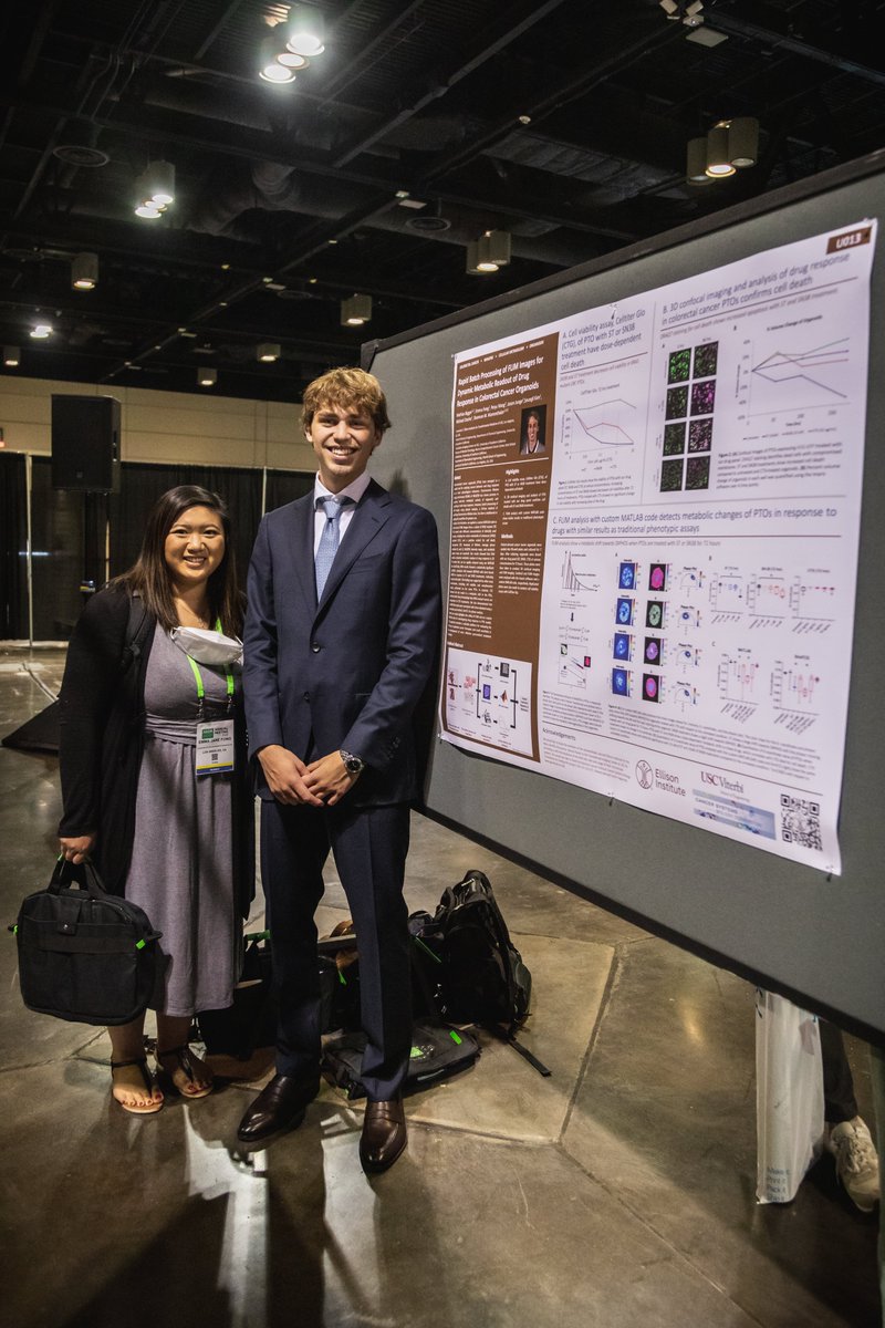 EMILosAngeles's tweet photo. Congrats to @ellisoninst intern @BiggerMathias who received an honorable mention at the #AACR23 undergrad poster competition, showing the utility of fluorescent lifetime imaging #microscopy and custom MATLAB code in investigating drug response in patient-derived tumor #organoids! https://t.co/rLBUq1jKnQ