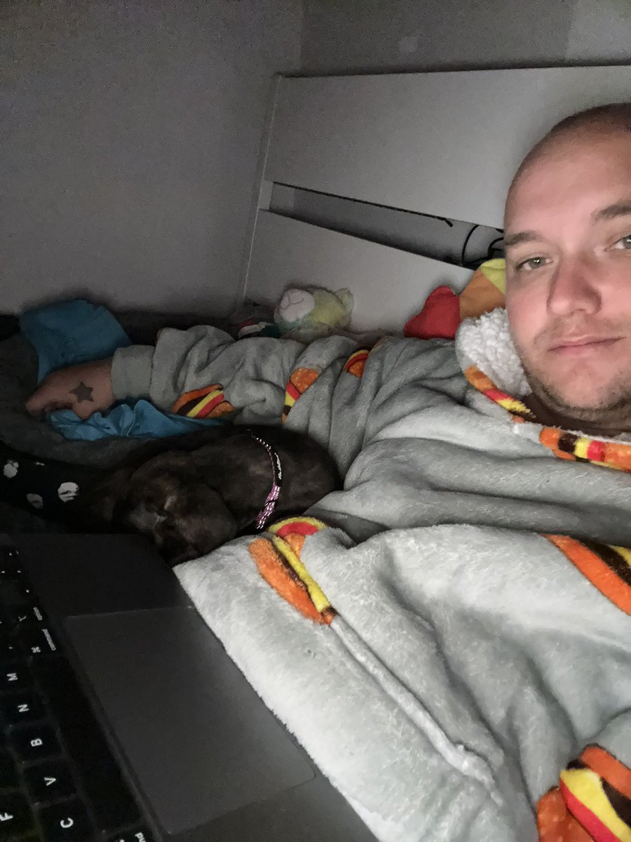 My girl is cuddling with me :) to be fair it is pretty cold 🥶