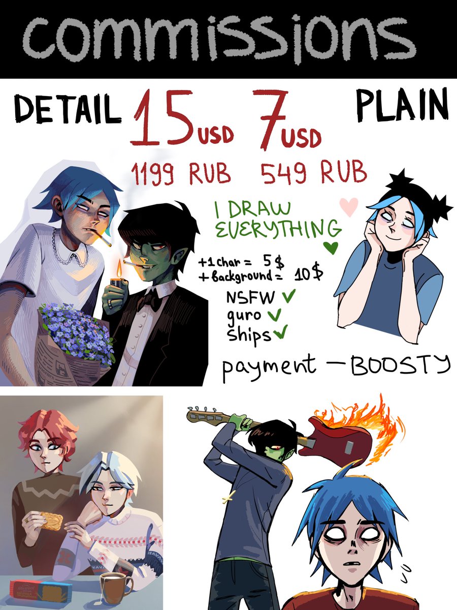kvasovarn's tweet photo. ⚠️⚠️⚠️COMMS OPEN sweeties
❗️DM ME❗️and repost this post
https://t.co/NHNdeh0im7
#gorillaz #commissionart #commissionsopen https://t.co/m1Ujm1Krn8