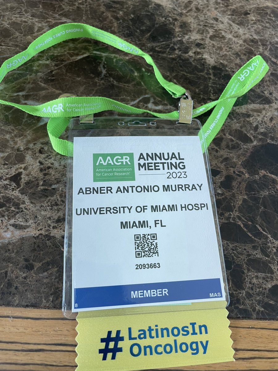 dominicandoc2's tweet photo. Now it’s badge official @AACR #AACR23 @LatinxOncology https://t.co/ehOR3T81rO