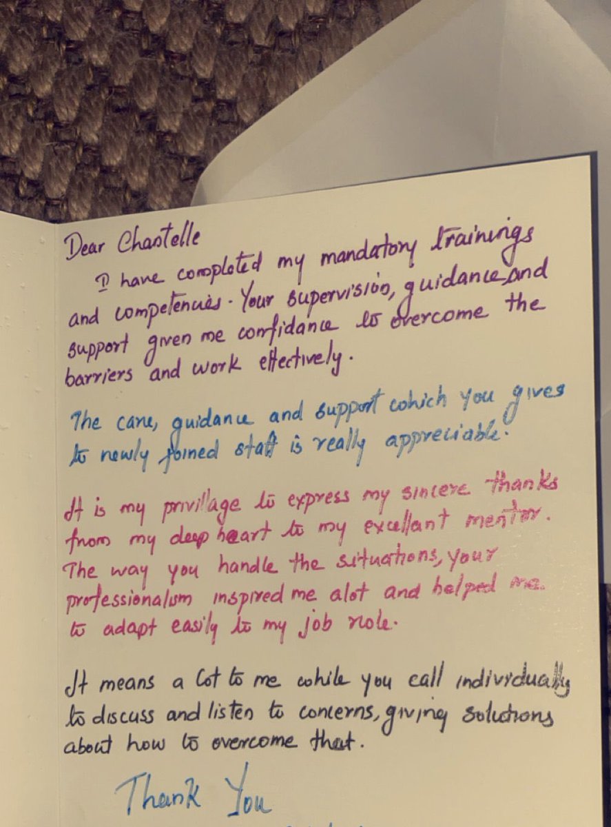 WhinBleasWard's tweet photo. What a lovely card for our team leader @ChantelleHedge shows her amazing leadership skills and her love for both the team and the job. https://t.co/LFavB4T4FL