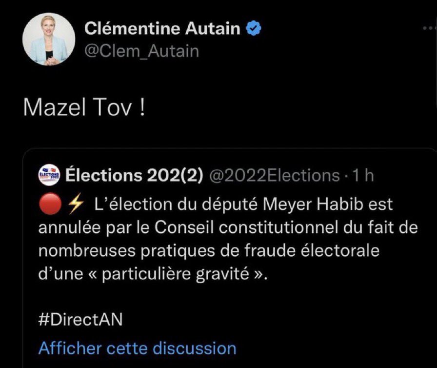 Clément ⚡️Ⓜ️ On Twitter Meyer Habib Réélu Clémentine Autain Peut 