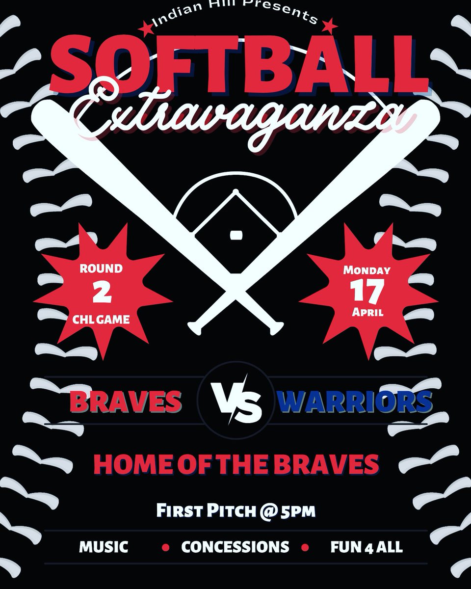 Clear your schedules tomorrow evening and join us as we take on the Mariemont Warriors at home! It will be a softball extravaganza as we attempt to sweep the Warriors this season! We can’t do it without your love and support! #letsgo #bringthecrowd #wearebraves