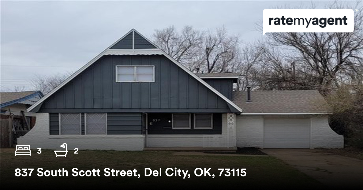 🛌 3 🛀 2
📍 837 South Scott Street, Del City, OK, 73115

My latest sale on RateMyAgent.
 139126
rma.reviews/OGBjdh5aZdYU

...
#ratemyagent #realestate #eXp_Realty