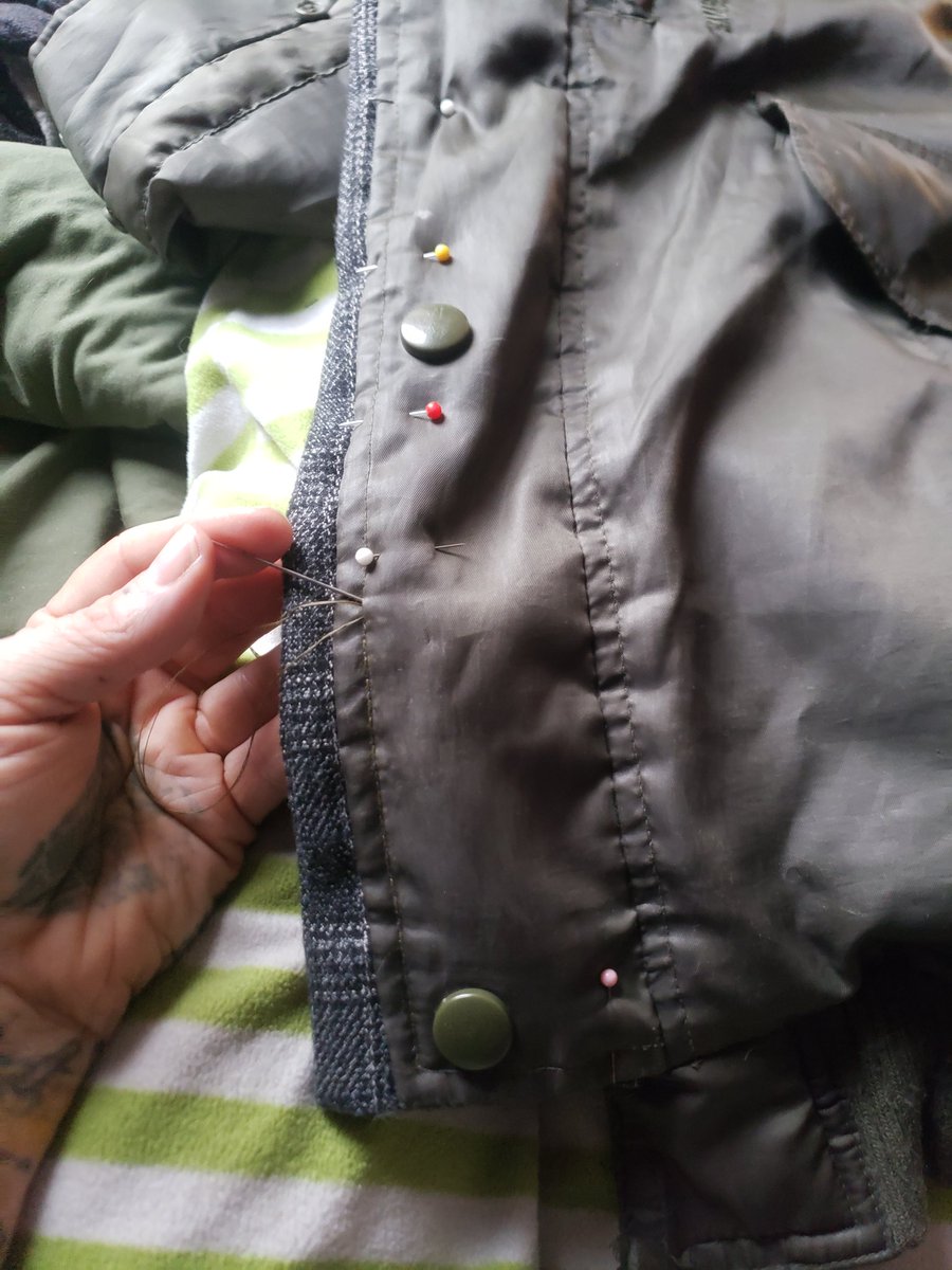 reillymorgen's tweet image. Reimagining the bomber? Nah. But spring wardrobe is anything but basic. #itsallinthedetails #handstitching #plaidperfect #odgreenjam #EXTRA