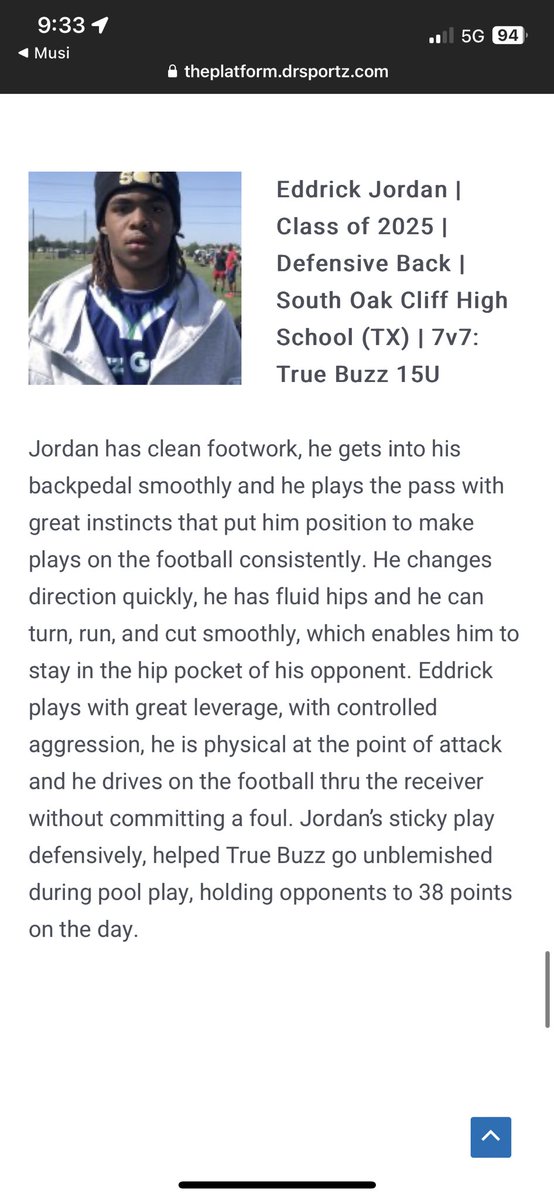 Thanks u for the article @THEPLATFORMDR & @DRSportz_  Thank y’all for having us!!

@TrueBuzzFB @coach_traylor @TXTopTalent @tshaw2222 @coach_washA1 @Coast2Coasttc @GPowersScout @AlPopsFootball @ScottRapp17