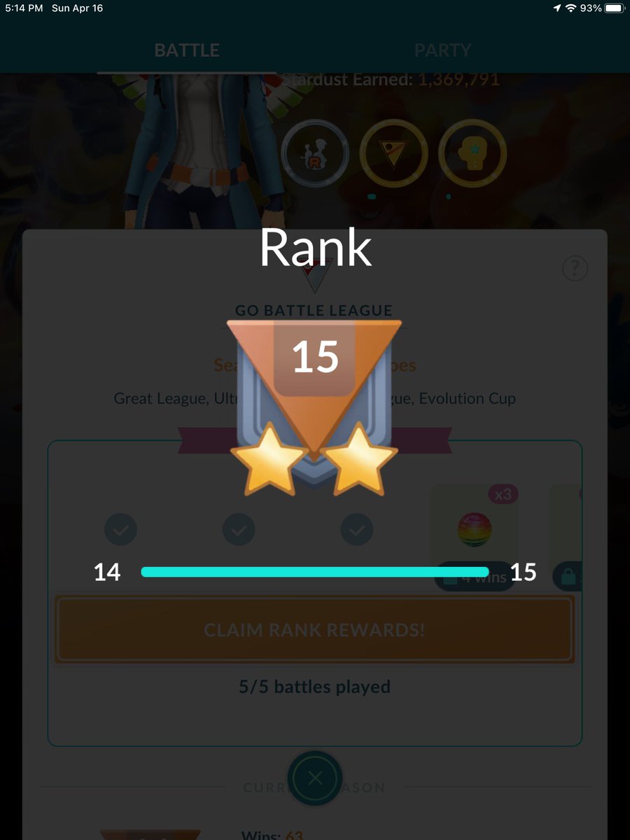 BlackUniGryphon's tweet photo. #Rank15 #GBL #PokemonGO https://t.co/wMB8tpD5XY