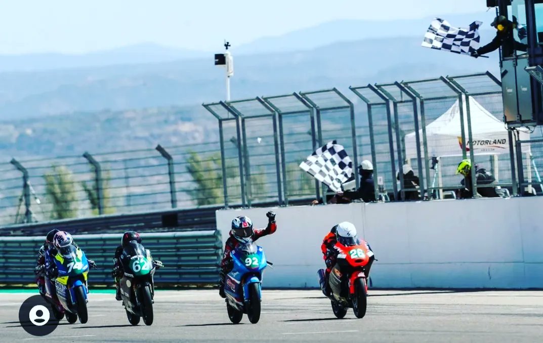 In my 3rd ever race in ESBK Moto4 as a privateer
P3 🥉
I led the race for 7 of the 10 laps only to be caught by a gust of wind coming towards the start finish line. The wind at Aragon was 50mph 💨
Race 2 DNF 
Time to head home and back to school 🏫 

@OPGSchool <a href="/OPGS_PE/">OPGS PE Dept</a>