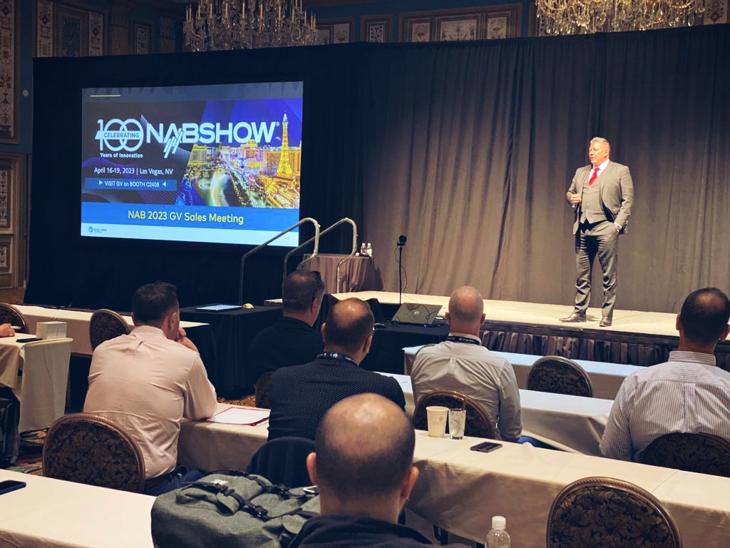 From Day 1 of our #NABShow2023 experience! #BlackDragonCapital Founder and CEO <a href="/lhernandezjr/">Louis Hernandez, Jr.</a> delivers a meaningful spiel about the future of portfolio company <a href="/GrassValleyLive/">Grass Valley</a> during its World Wide Sales Meeting.

 #GrassValley #Media #Technology #NAB2023