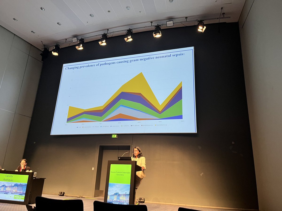 phoebwill's tweet image. Dr Gayana Gunaratna doing an excellent job presenting our NeoSEAP data from Sri Lanka @ECCMID - rising burden of neonatal Acinetobacter spp. infections, correlations between antibiotic consumption and carbapenem resistance in neonates  #ECCMID2023 🌍