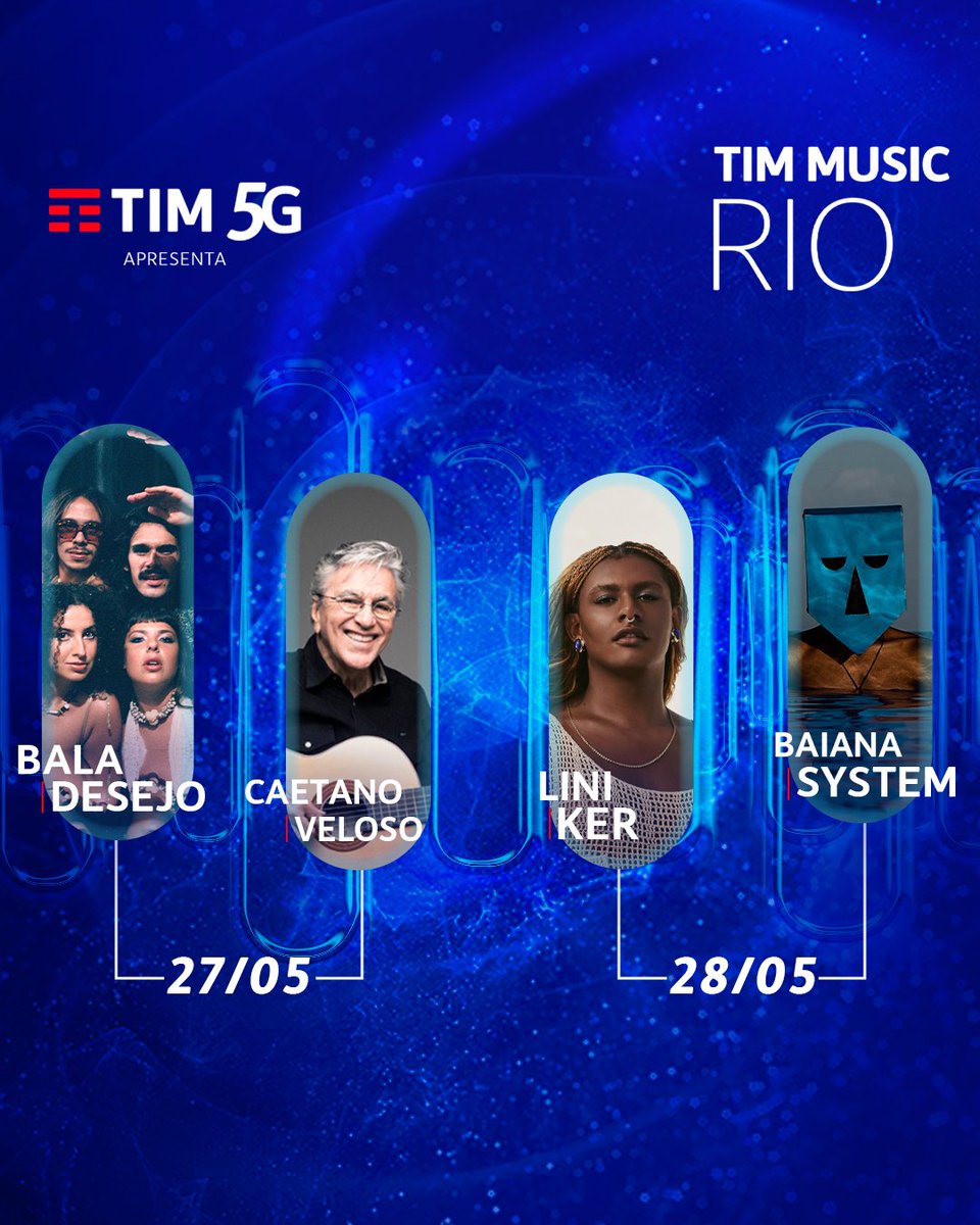 Vem aí o TIM Music Rio! O maior festival de música gratuito do Brasil que acontecerá na praia de Copabacana entre os dias 20 e 28 de maio. Se liga nesse line-up incrível e já marca o @ que vai contigo curtir todos os shows! 📷📷#AMúsicaNãoPara