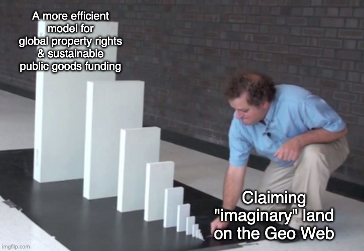 thegeoweb's tweet photo. The Geo Web is founded on the idea that it pays to coordinate. But to bootstrap network effects that deliver on that promise, we need YOU to take the leap. 

So we're excited to officially launch our land claim incentive program 🚀

Claim land, support public goods, &amp; receive OP! https://t.co/lSRfuXsbiY