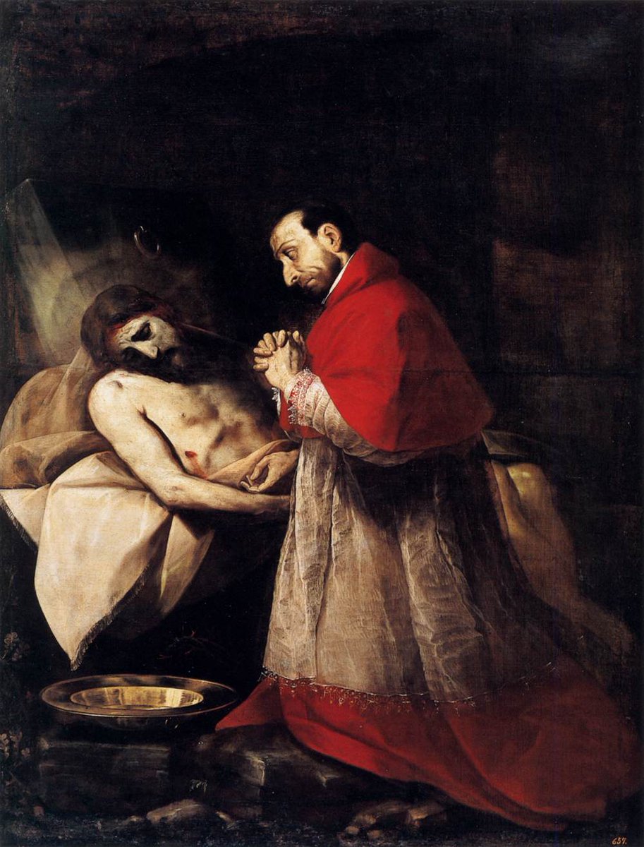 AntoniadaRho's tweet photo. « Il cuore vegli con Cristo»
Compieta

Giovan Battista  Crespi detto il Cerano, S. Carlo Borromeo in adorazione notturna di Cristo, 1610, Prado, olio su tela

Nel cuore della notte, solo e commosso, davanti a Gesù.
San Carlo Borromeo, mente e guida della Controriforma. https://t.co/HehV087S4R