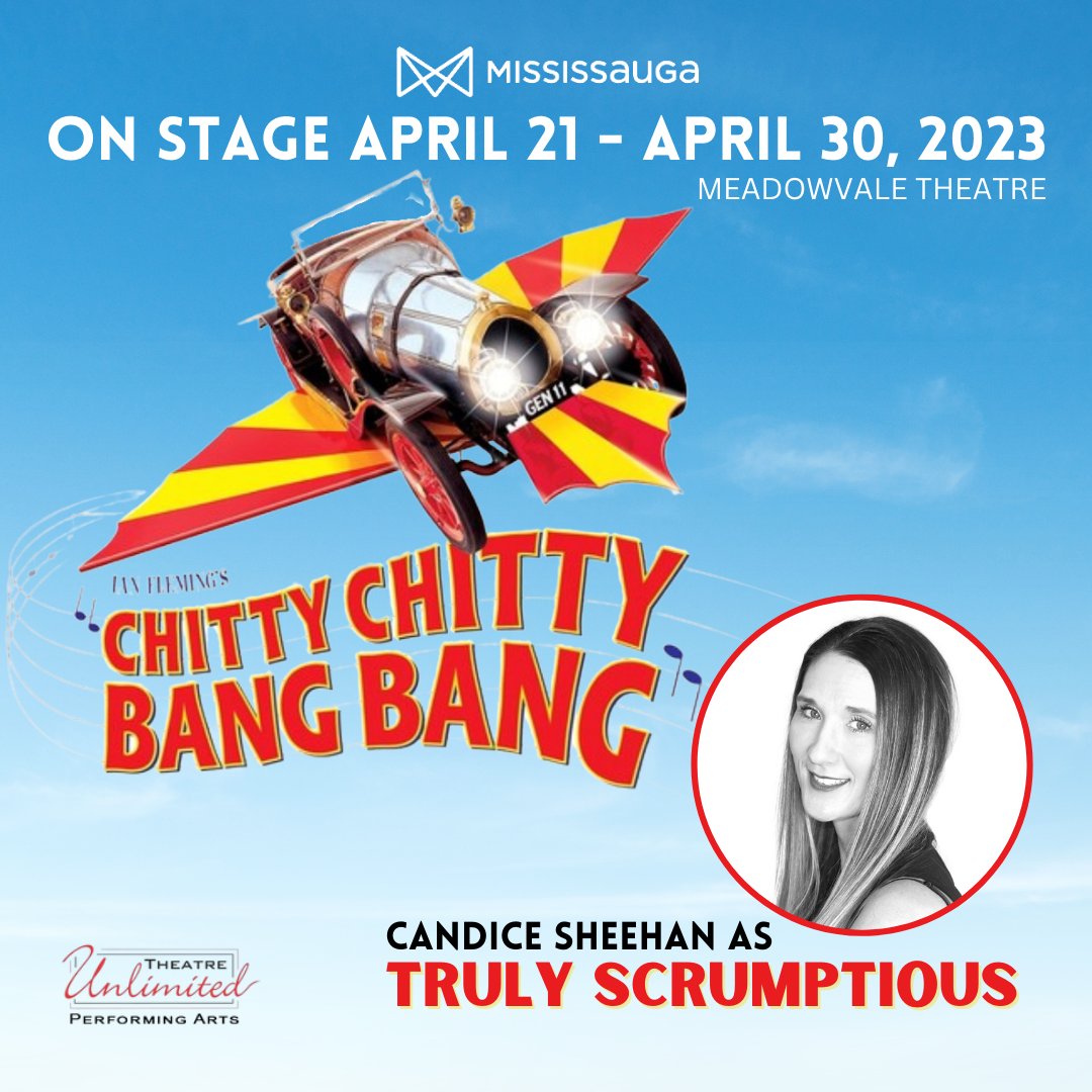 "🎭 Cast Spotlight: Candice Sheehan - Truly Scrumptious | ""Community theatre is a place to create, learn together and build something that will move a new generation.""  See  Chitty  at The Meadowvale Theatre, Mississauga | April 21 - 30, 2023
🎟 Tickets »