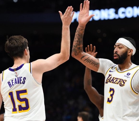 LeBron James today:
21 PTS - 11 REB - 5 AST - 50% FG

Rui Hachimura today:
29 PTS - 79% FG - 83% 3P - 100% FT

Anthony Davis today:
22 PTS - 12 REB - 3 AST - 7 BLK

Austin Reaves today:
23 PTS - 61% FG - 60% 3P - 100% FT

🔥🔥🔥🔥🔥