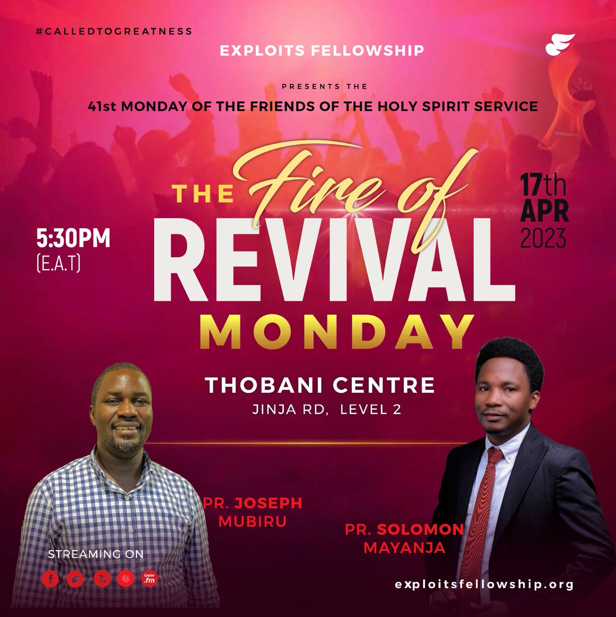 It's today at thobani centre Kampala Road. F
Don't miss @ExploitsF <a href="/herbertnash16/">Herbert Mugisha</a> <a href="/SolomonMayanja1/">SolomonMayanja</a> 

#ExploitsFellowship