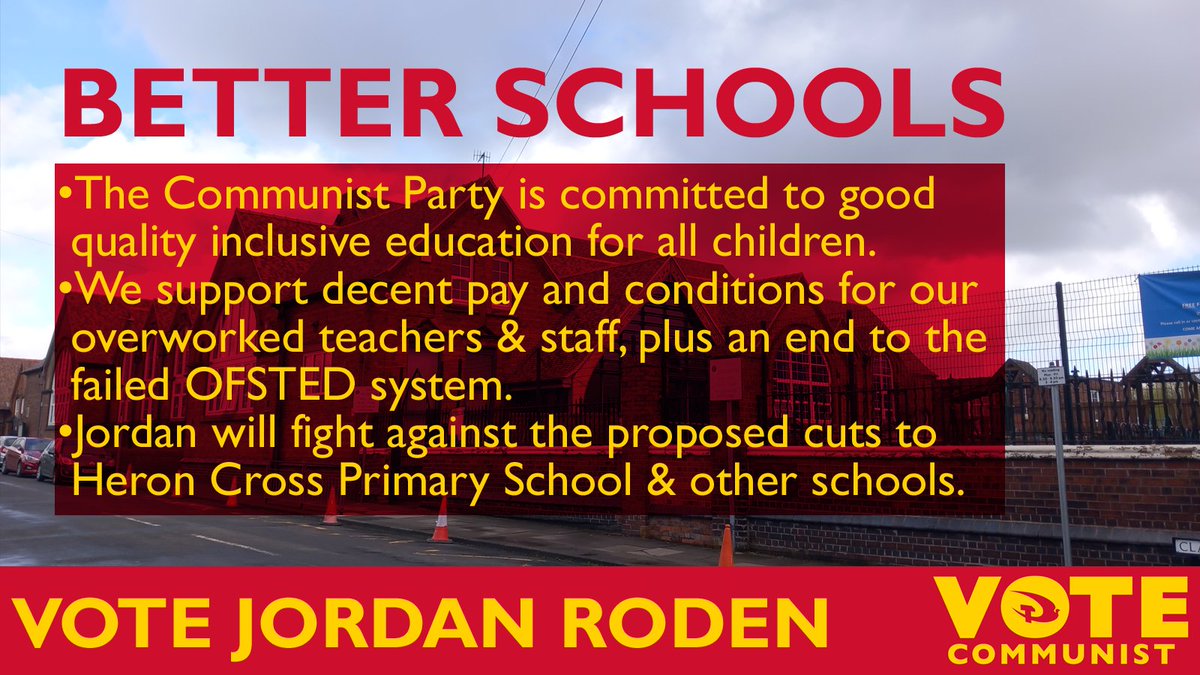 MidlandsCPB's tweet photo. The kids are back at school today. But are Stoke's school safe under the Tories? 🏫

Jordan Roden stands against the cuts to Heron Cross Primary school, and stands up for education.

If you value your children's future, vote Communist on May 4th
#VoteCommunist 🗳️ https://t.co/l3S73TEpy7