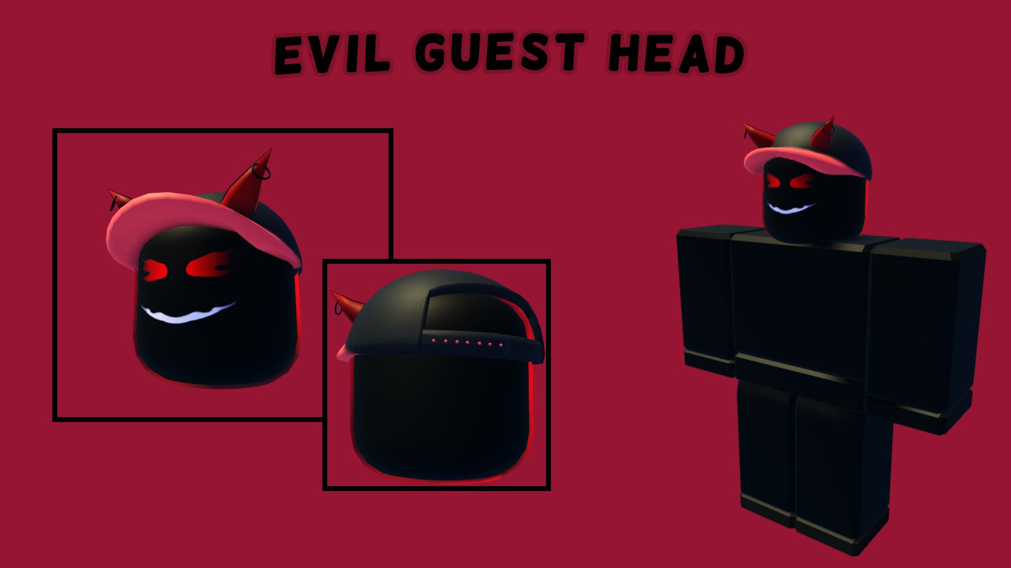 DevDrawn on X: 😈The Evil Guest Head😈 Coming Soon to Roblox #Roblox  #RobloxDev #RobloxUGC #3dmodeling #gamedev #RobloxUGCConcept   / X
