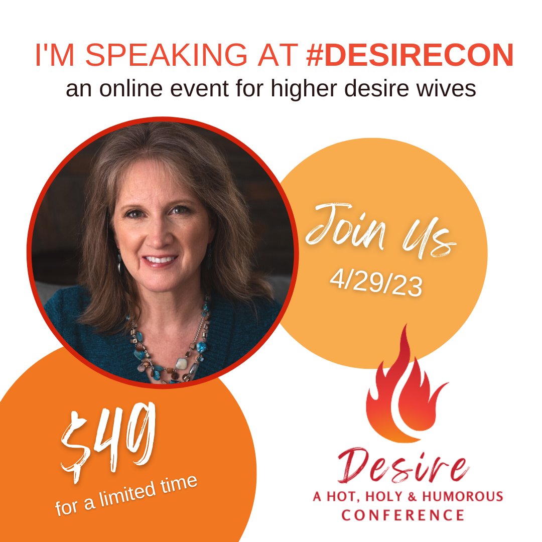Hey wives? Do you have the higher drive in your marriage? Don't miss this online conference! Only $49!!! And you get a recording! Use my #promo link hotholyhumorous.com/product/desire…