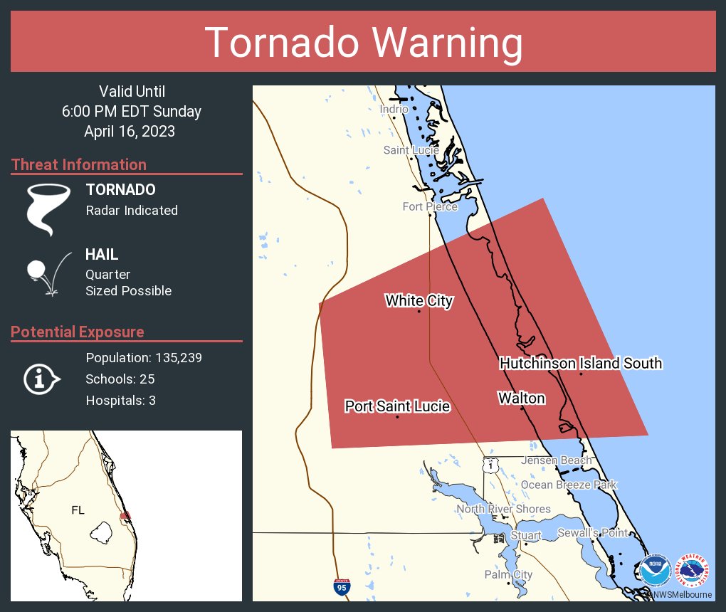 NWS Tornado on Twitter "Tornado Warning including Port Saint Lucie FL