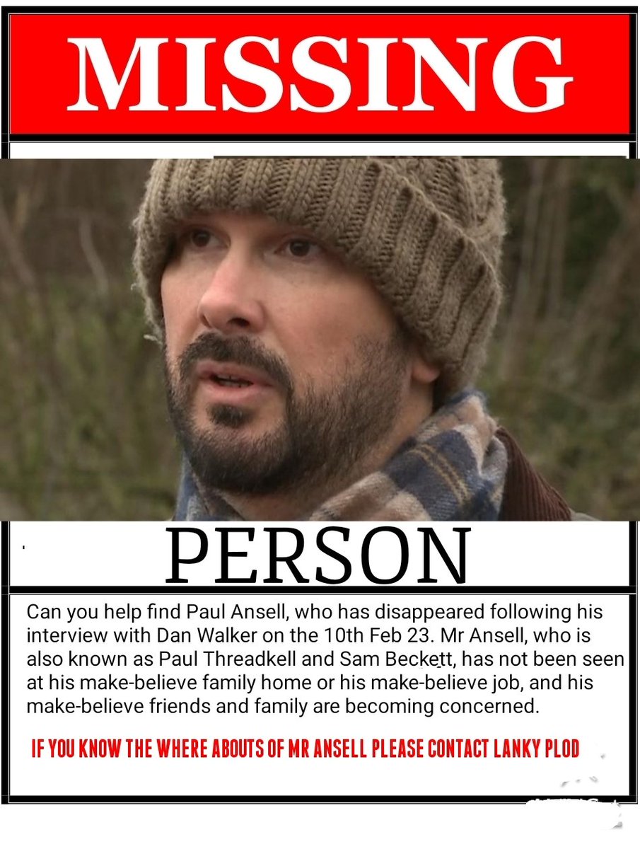 Missing Person- Can you help Lanky Plod?
#paulansell #NicolaBulleypsyop #nicolabully #NicolaBulleyCase #MissingPerson #LANCASHIRE #gofundmedonations