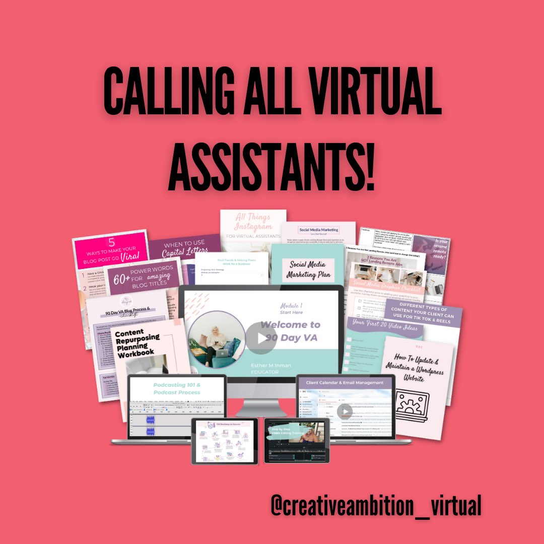 creativeamb_'s tweet image. If you’d like to quit dreaming and just join me and countless others that work from all over world REMOTELY…90 Day VA is the way to get here!

Click here for enrollment bit.ly/3GMAlpI ❤️.

#90dayva #virtualassistantservices #virtualcourse #workfromhome #careergoals