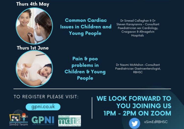 Kids Sim Ed team (@simedrbhsc) on Twitter photo Our 2023 Spring Series collab with <a href="/GPNI_co_uk/">GPNI.co.uk</a> is here- two great topics 🫀💩🩺 👶🏽👧🏼of relevance to all caring for CYP- with excellent speakers from <a href="/HSC_NI/">Health and Social Care Northern Ireland</a> <a href="/ups_tweets/">UlsterPaediatricSoc</a> <a href="/NaomiMc2023/">Naomi McMahon</a> <a href="/dr_scallaghan/">Sinead Callaghan</a> - calling all <a href="/NIPaedsTrainees/">NI Paeds trainees</a> <a href="/GPTrainingNI/">General Practice Training NI</a> <a href="/_NIMDTA/">NIMDTA</a> <a href="/GPNIreland/">GPinNorthernIreland</a> <a href="/RCPCHIreland/">RCPCHIreland</a> Our 2023 Spring Series collab with <a href="/GPNI_co_uk/">GPNI.co.uk</a> is here- two great topics 🫀💩🩺 👶🏽👧🏼of relevance to all caring for CYP- with excellent speakers from <a href="/HSC_NI/">Health and Social Care Northern Ireland</a> <a href="/ups_tweets/">UlsterPaediatricSoc</a> <a href="/NaomiMc2023/">Naomi McMahon</a> <a href="/dr_scallaghan/">Sinead Callaghan</a> - calling all <a href="/NIPaedsTrainees/">NI Paeds trainees</a> <a href="/GPTrainingNI/">General Practice Training NI</a> <a href="/_NIMDTA/">NIMDTA</a> <a href="/GPNIreland/">GPinNorthernIreland</a> <a href="/RCPCHIreland/">RCPCHIreland</a>