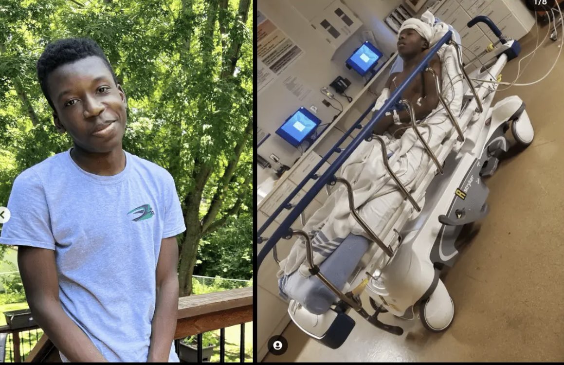 NEW: Ralph Yarl, 16, was shot twice by a white man in Kansas City after accidentally ringing the doorbell of the wrong home. The man shot Ralph in the head through his glass door, and then when Yarl was already bleeding out on the ground, shot him again: kansascitydefender.com/justice/kansas…