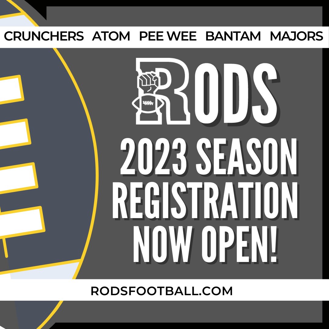 GoRods's tweet image. 2023 Registration is now open! Visit our website rodsfootball.com for registration links and all the details!