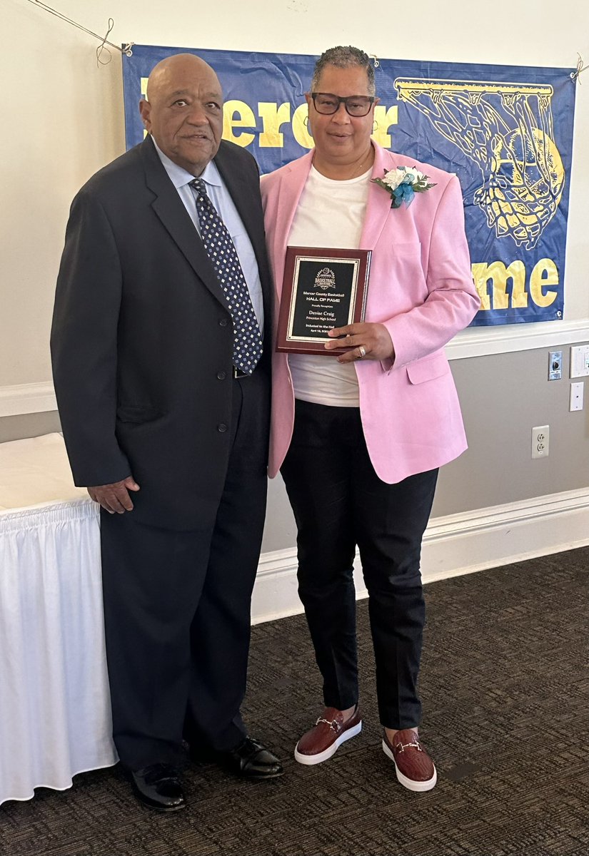 John Simone, Notre Dame boys and girls basketball coach and current MCCC AD, and Denise Craig Princeton High and the first girls 1,000 pt scorer in Mercer County