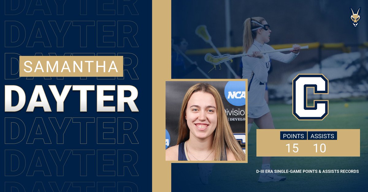 rooathletics's tweet photo. WLAX 🥍 | A HUGE congrats goes out to Samantha Dayter who broke her own single-game points and assists records with 15 points and 10 assists in today's win at Maine Maritime! https://t.co/An9jUI7gQs