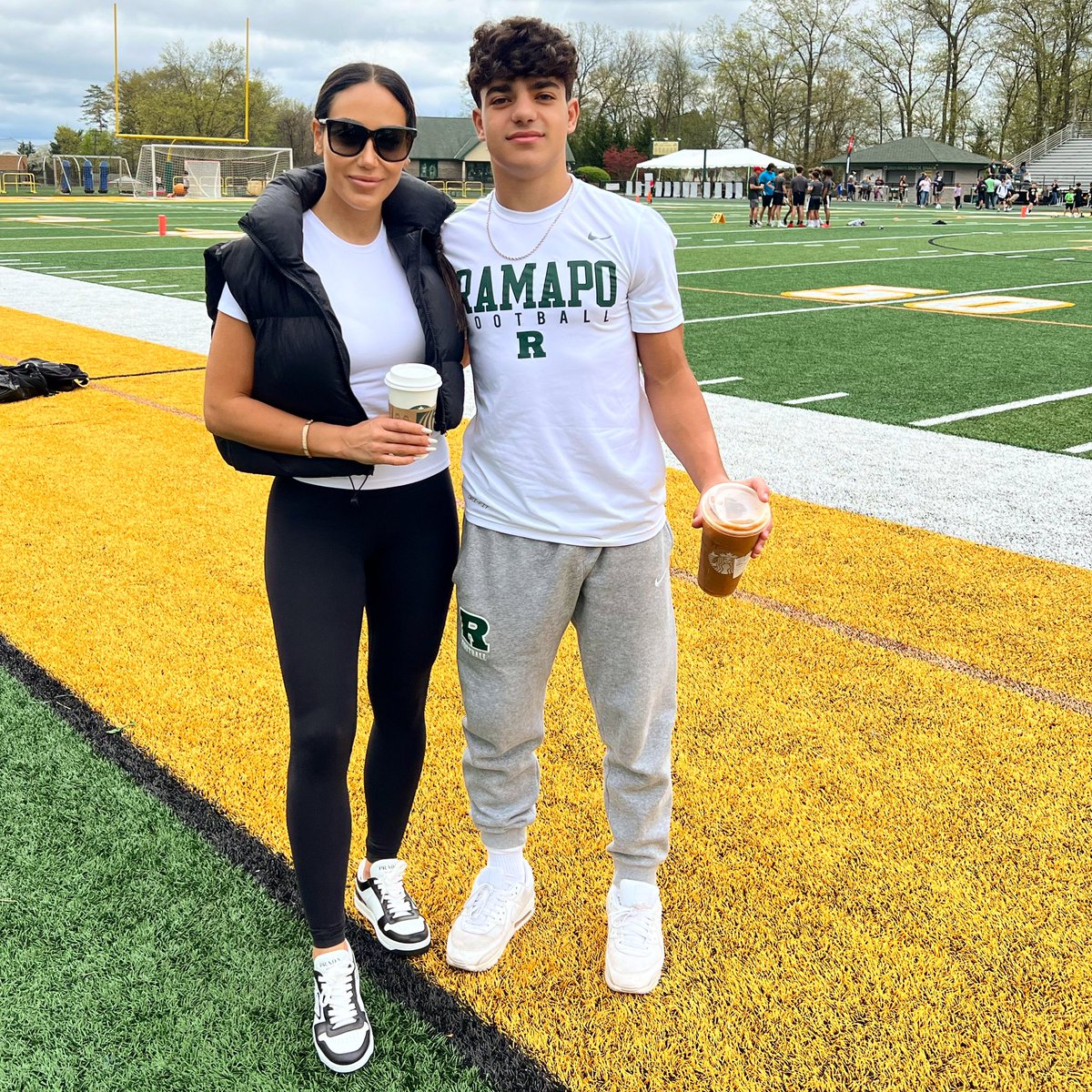 Happy Sunday💚 watching his little brother play some flag football 🏈 #gino #rhonj