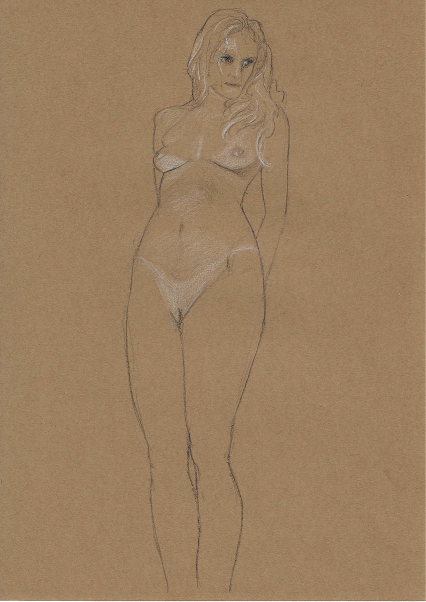 A_B_Araujo's tweet photo. Back to #lifedrawing class. 10 min quick sketch of Coline. #Blackwing matte #pencil and white #prismacolor over toned paper. #sketch #quickportrait #art https://t.co/2TmrRC6gNQ