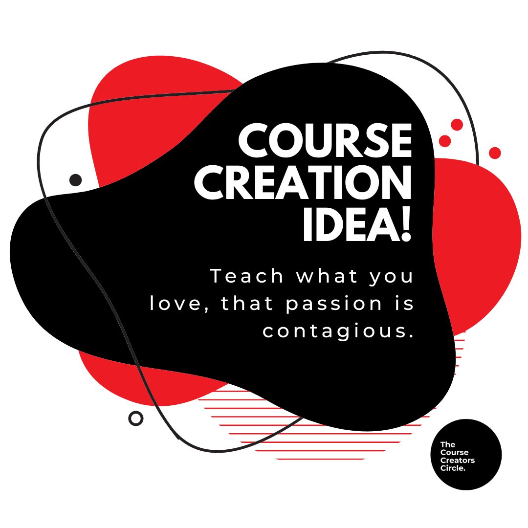 thecoursecircle's tweet image. Teach your students what you love so much that you get excited about it every time you teach it! 

#eduprener #courseideas #coursecreator