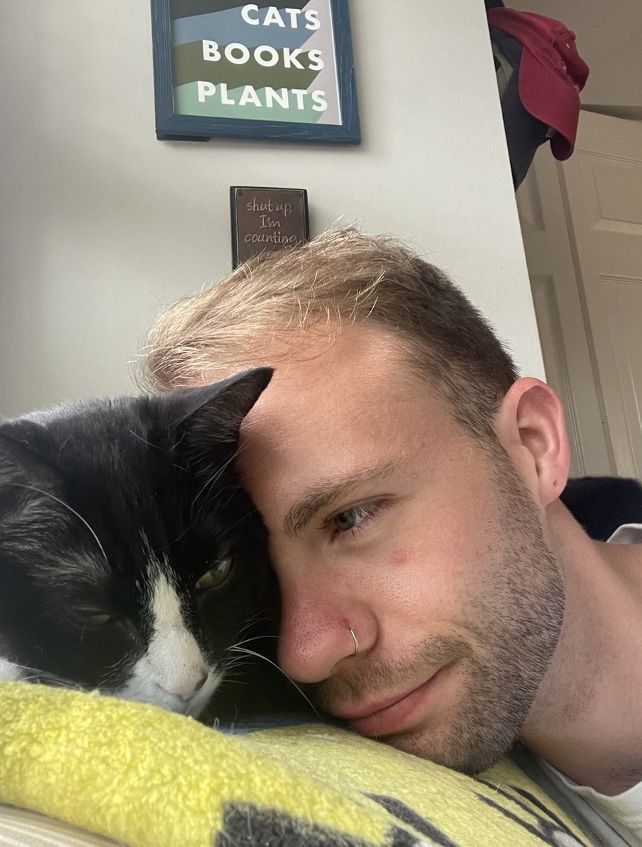 wyattaustin's tweet photo. Idk how people can be non cat people… look at the the love this boy has for me https://t.co/04ZfAfppRf