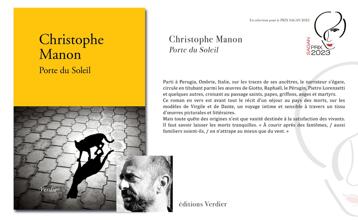 Sélection du prix Françoise Sagan 2023 Christophe Manon - Porte du Soleil
aux éditions <a href="/EditionsVerdier/">Editions Verdier</a>
#PrixFrancoiseSagan #françoisesagan #roman #prixlitteraire #prixsagan #selection #litterature #christophemanon #portedusoleil #editionsverdier
 #PrixFrancoiseSagan2023