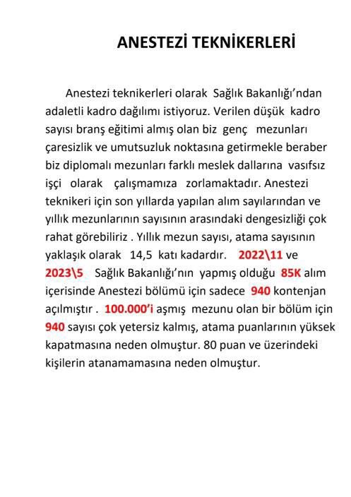 osmkya06's tweet photo. Anestezi teknikerlerinin taleplerini iletmek istiyoruz. @drfahrettinkoca https://t.co/wdi4p4Mo0G