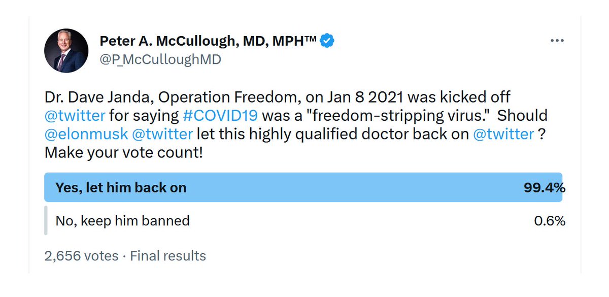 Peter A. McCullough, MD, MPH® tweet media