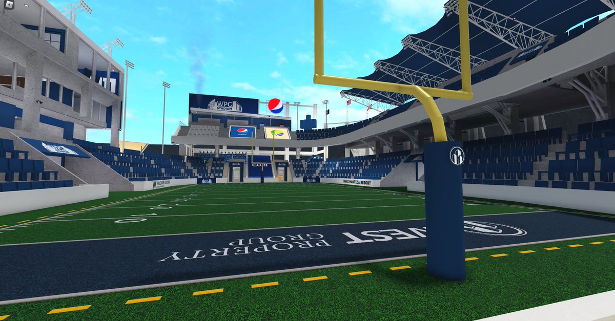 WPGStadium's tweet photo. Introducing West Property Group Stadium! This stadium is based in Orlando FL. It has been under development until the grand opening earlier today. 

This brand new stadium is a center for athletes and performers alike to bring fantastic entertainment to bloxburg. https://t.co/lXsXc2XpON